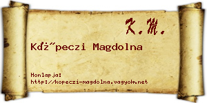 Köpeczi Magdolna névjegykártya