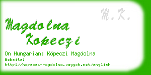 magdolna kopeczi business card